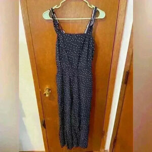 Gibsonlook Ladies Get‎ Away White Polka Dots Navy Romper Size M NWT